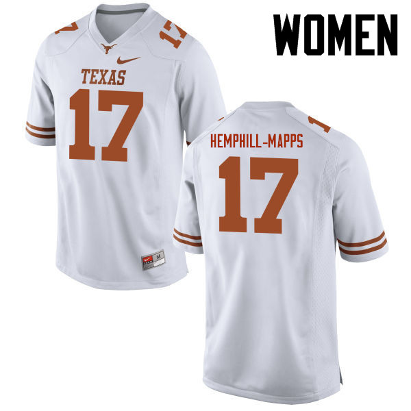 Women #17 Reggie Hemphill-Mapps Texas Longhorns College Football Jerseys-White